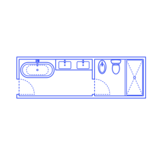 Layouts Bathrooms Primary Split Luxury Bidet 1 Wall Realistic Outline Svg Vector, Free Vectors File